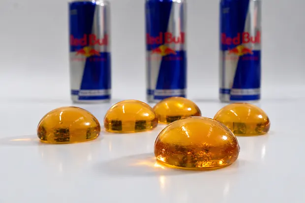 Energy drink spheres