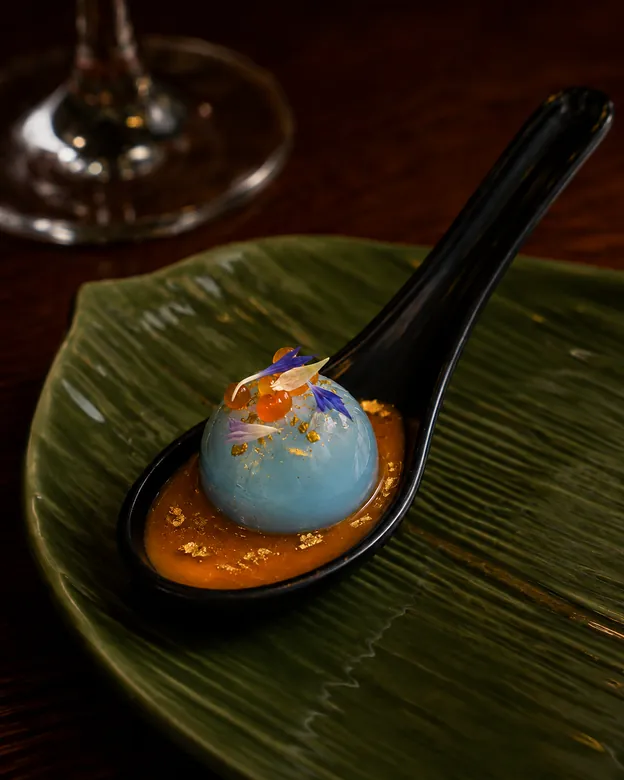 A garnished and dressed Ball-O-Shot